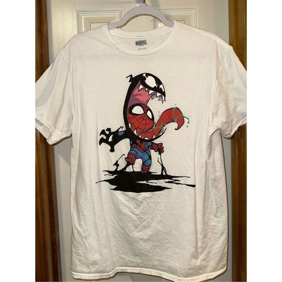 Marvel Men's Large Spider-Man Venom Morphing Design Graphic Print Adult T-Shirt - Picture 1 of 3